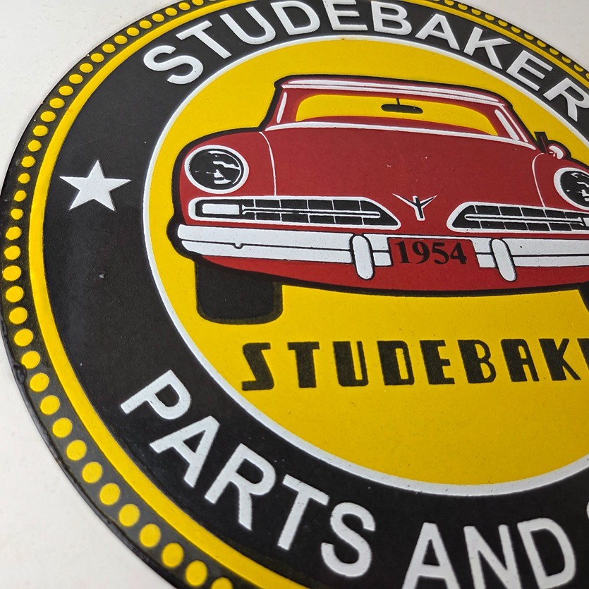 Vintage Studebaker Sign – Parts Service Automobile Gas Pump Porcelain Sign
