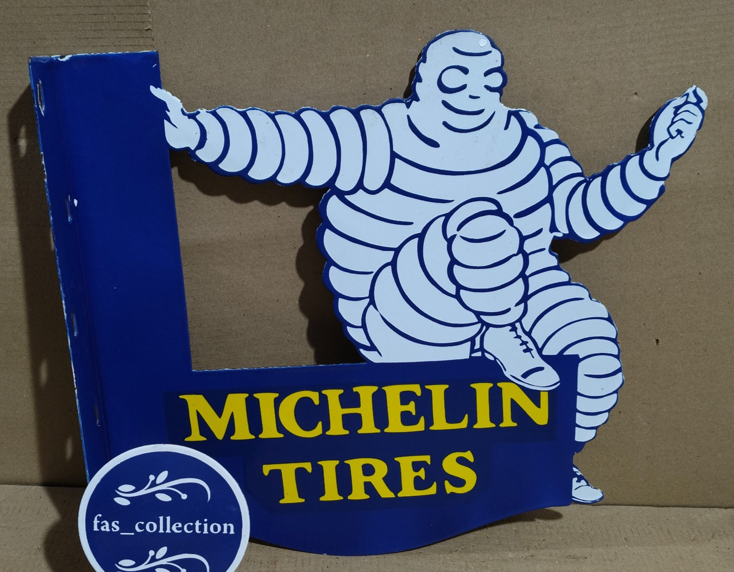Michelin Tires Porcelain Enamel Sign 22 x 18.5 Inches 1 Sided