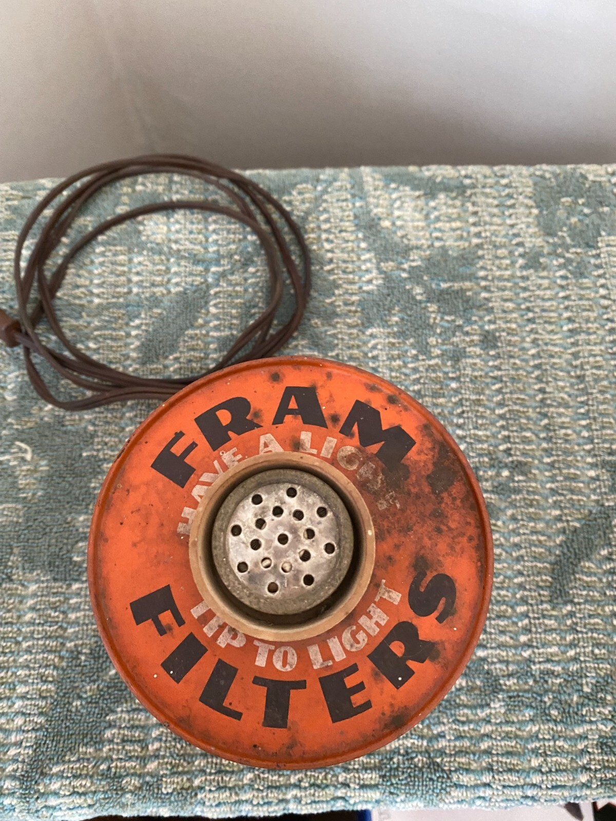 FRAM FILTERS Old CIGAR LIGHTER OIL AIR FUEL WATER Sign Repair Shop Gas Station