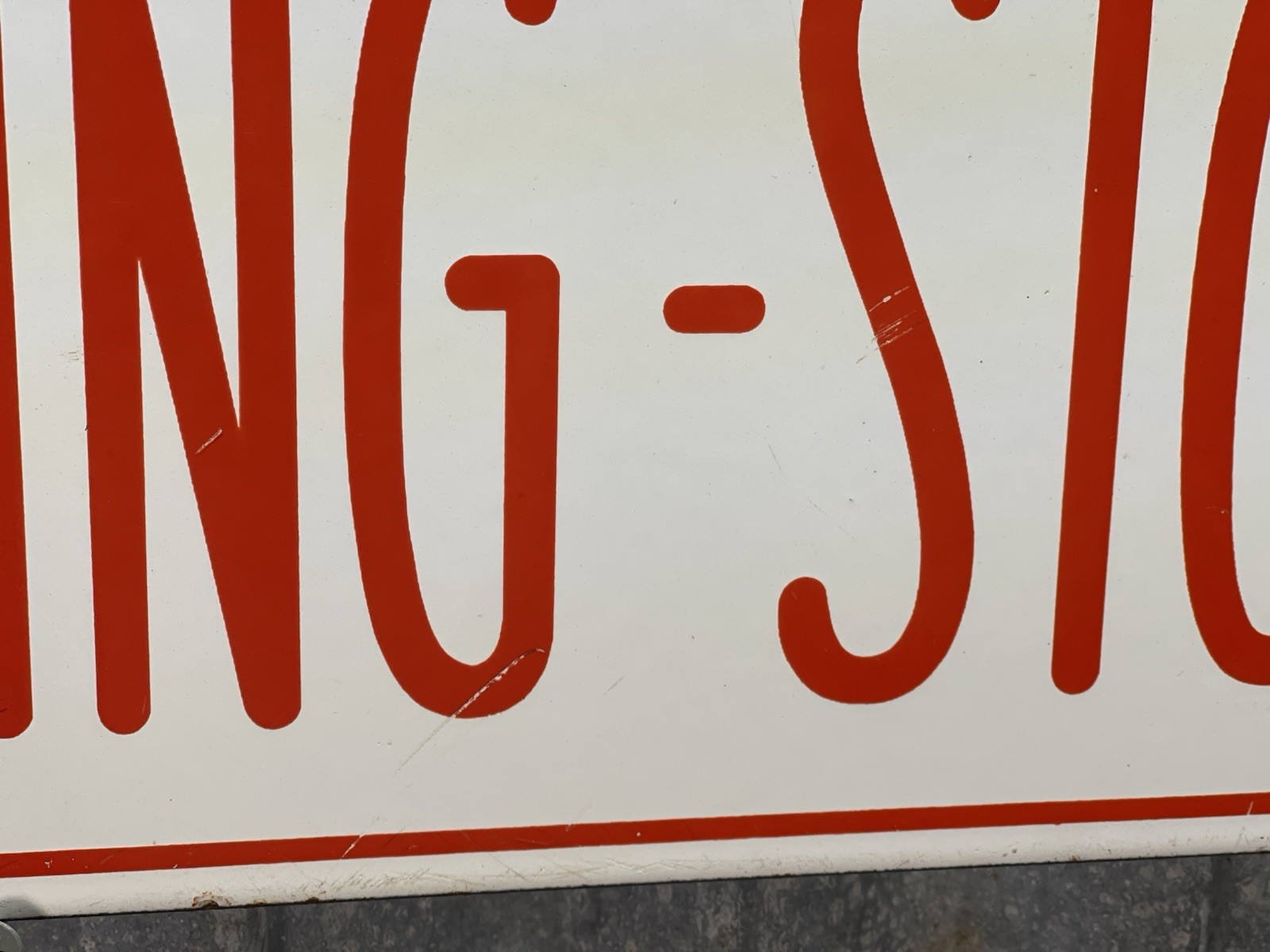 Vintage Union 76 Double Sided Porcelain NO SMOKING STOP YOUR MOTOR Sign 30×6
