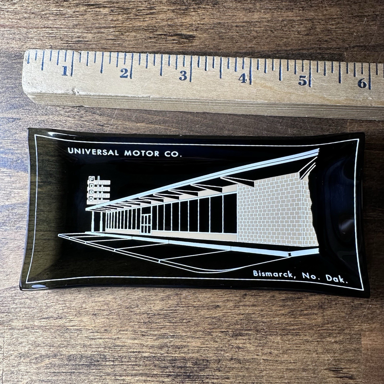 Rare Vintage Auto Dealer Promo Ashtray Coin Tray- Universal Motor Co ND Ford Mcm