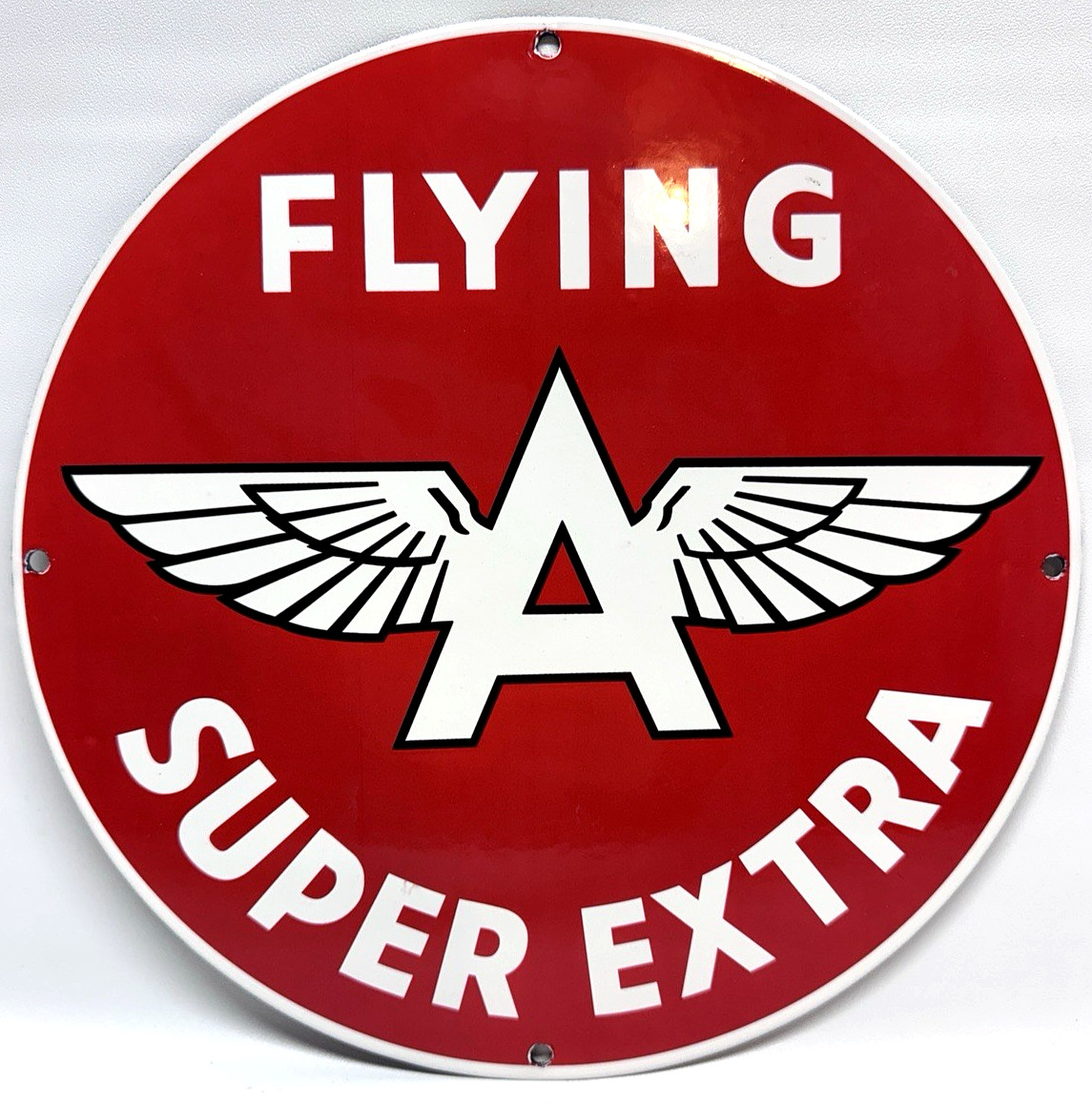 Vintage Flying A Gasoline – Porcelain Sign – Super Extra Service Station