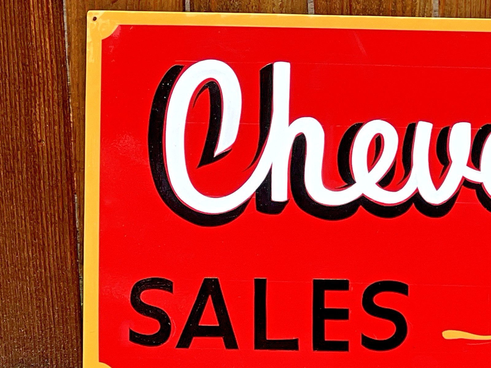 36″ CHEVELLE MALIBU SALES AND SERVICE SIGN Hand Painted CHEVROLET Shop Car ART