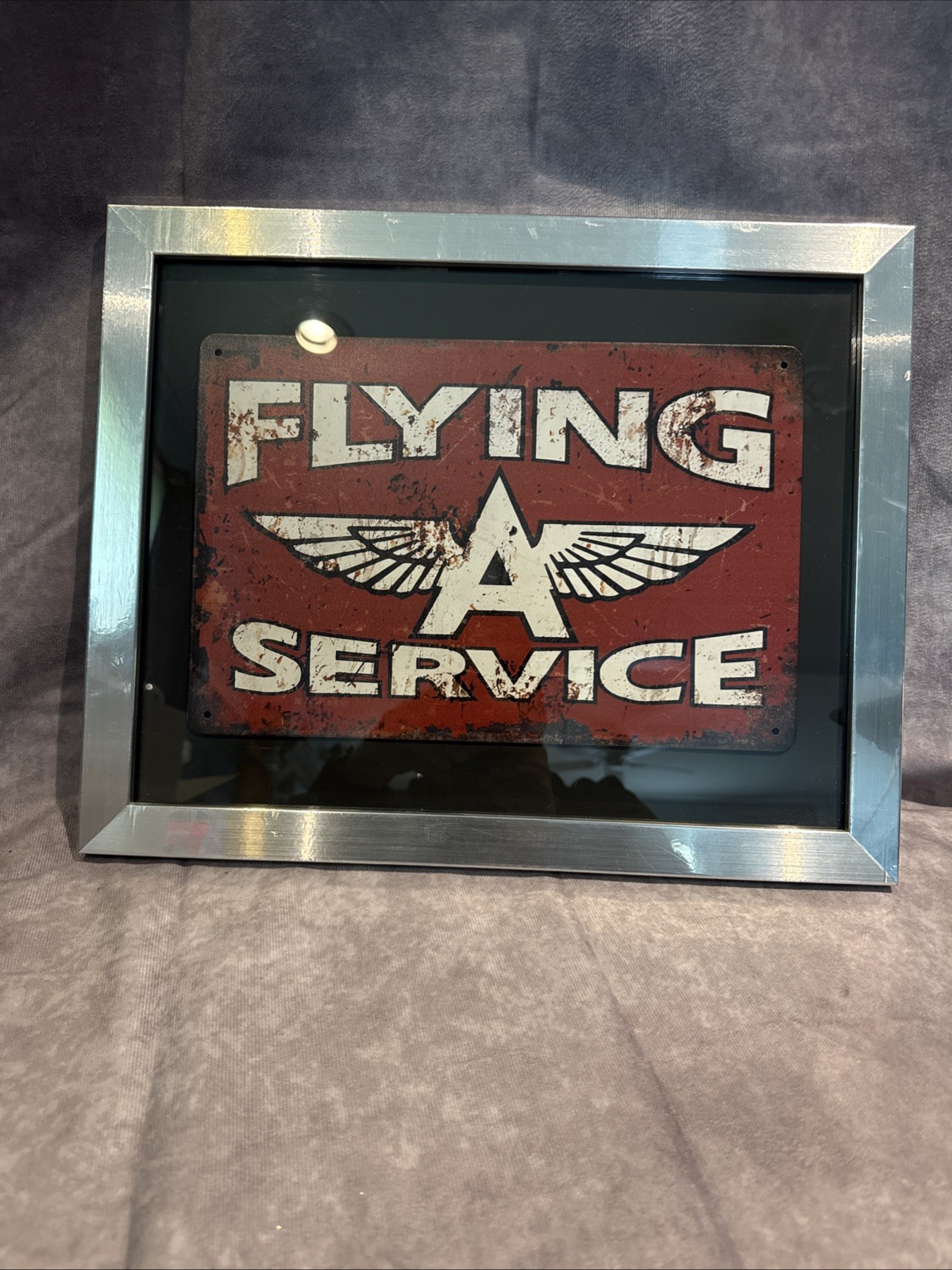 Flying A Service Metal Sign In Frame