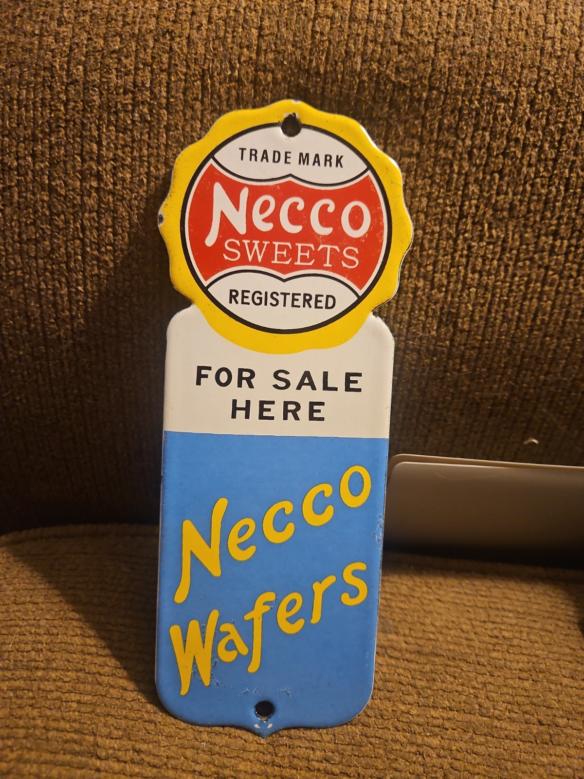 NECCO WAFERS PORCELAIN SIGN CONFECTIONERY SWEET SHOPPE FOOD GAS & OIL