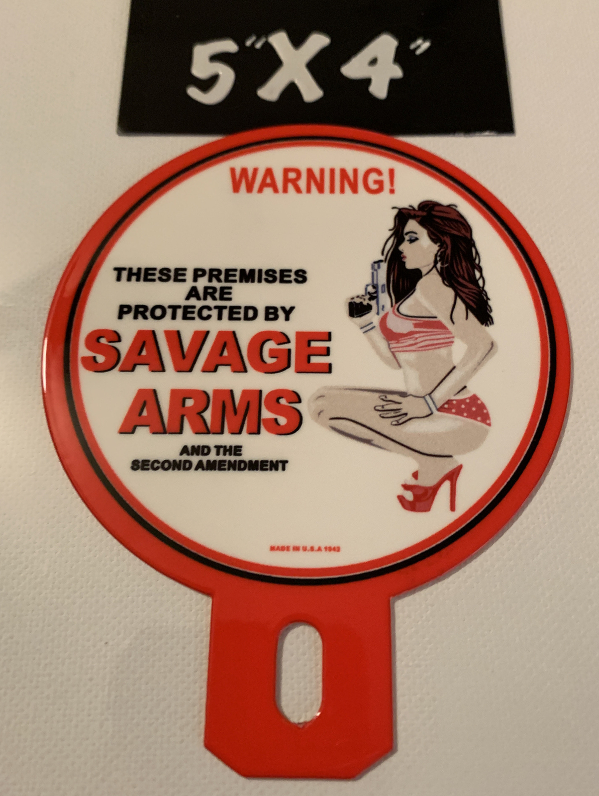 SAVAGE ARMS Porcelain Like Paddle Pow Pow Protection Amendment Sale Service Gas