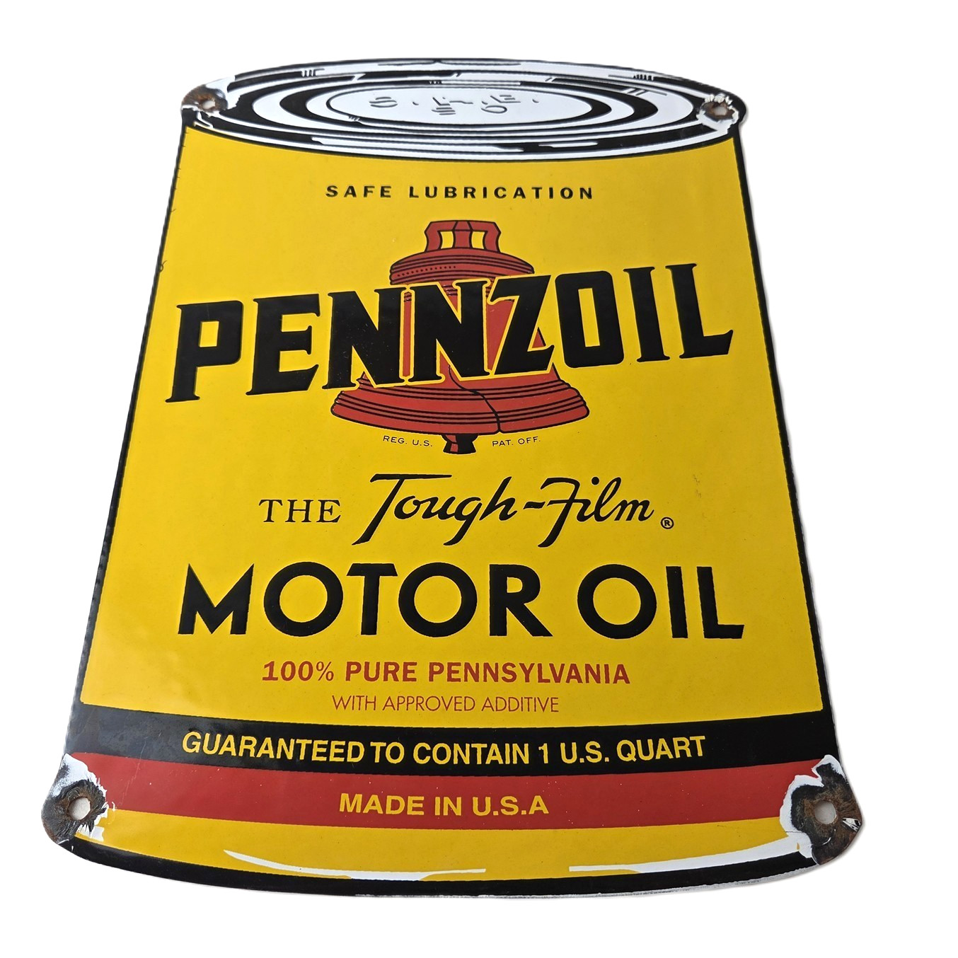 Vintage Pennzoil Porcelain Sign – Motor Oil Can Porcelain Pennsylvania Sign