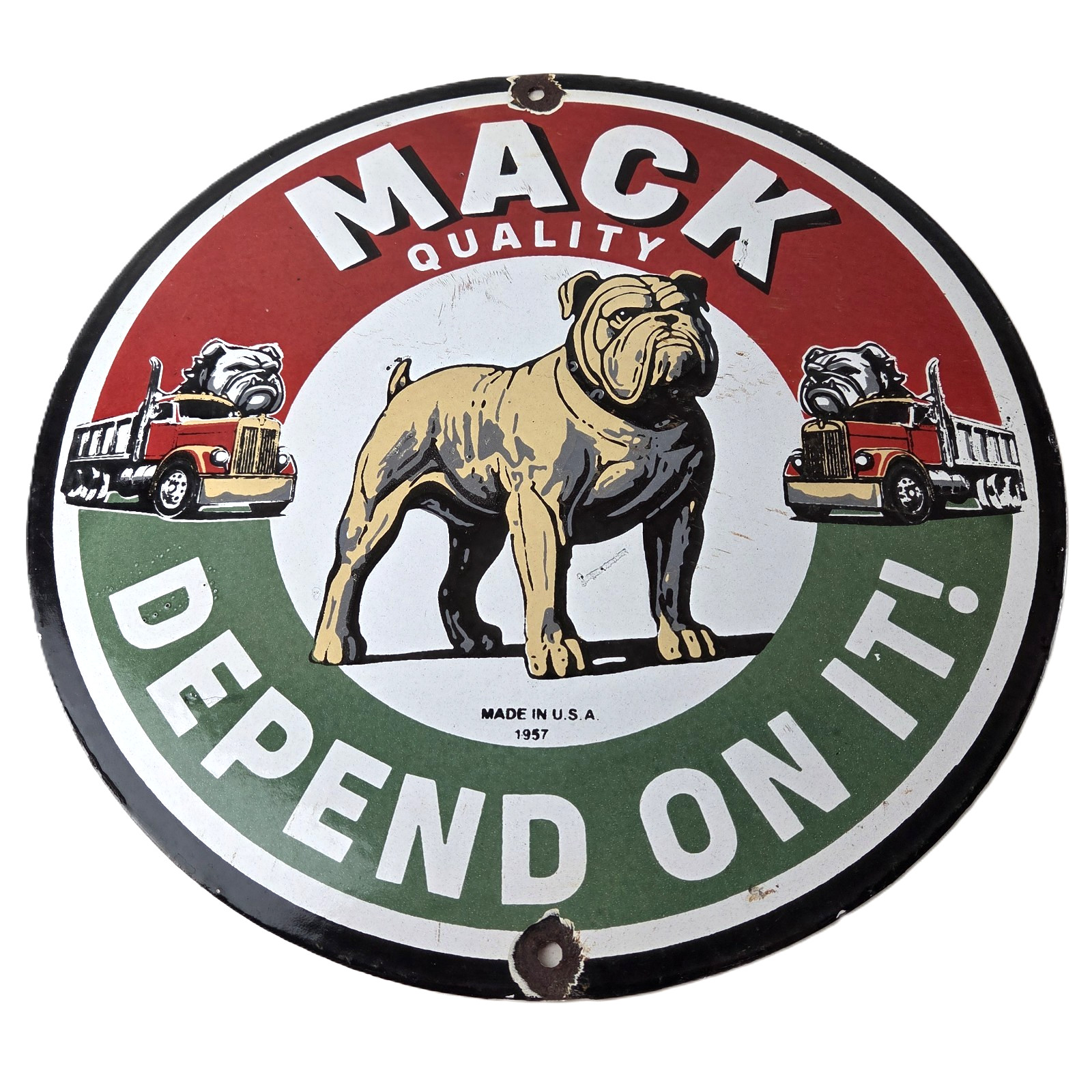 Vintage Mack Trucks Sign – Sales Service Gas Pump Porcelain Ad Sign