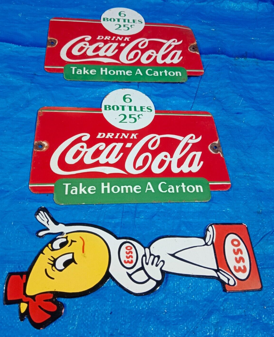 3 Porcelain Enamel Sign, More Details In Description