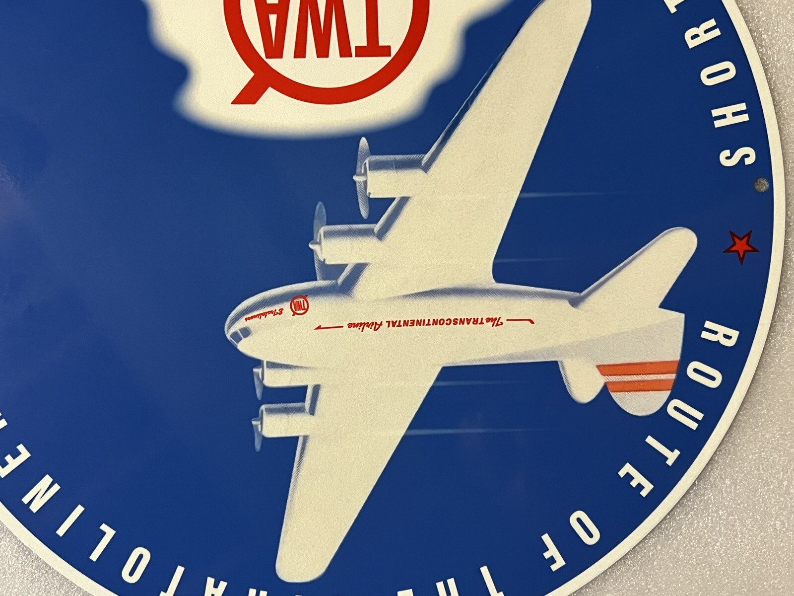 12in Twa Trans World Atlantic Airlines Heavy Steel SIGN Vintage Style Metal Sign