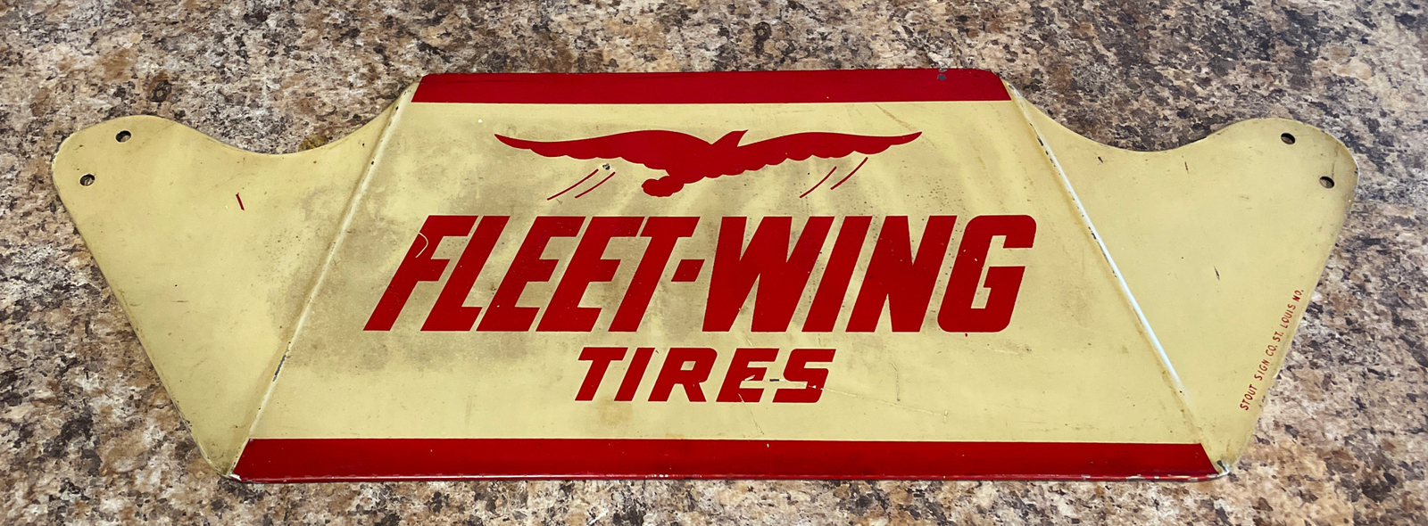 Rare Fleet-Wing Tires – Gas Motor Oil Service Station Metal (Stout Sign Co
