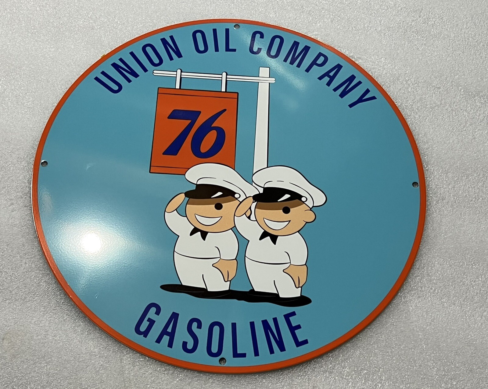 12in Union 76 Minuteman Gasoline MOTOR OIL Vintage Style Steel Sign Pump Plate
