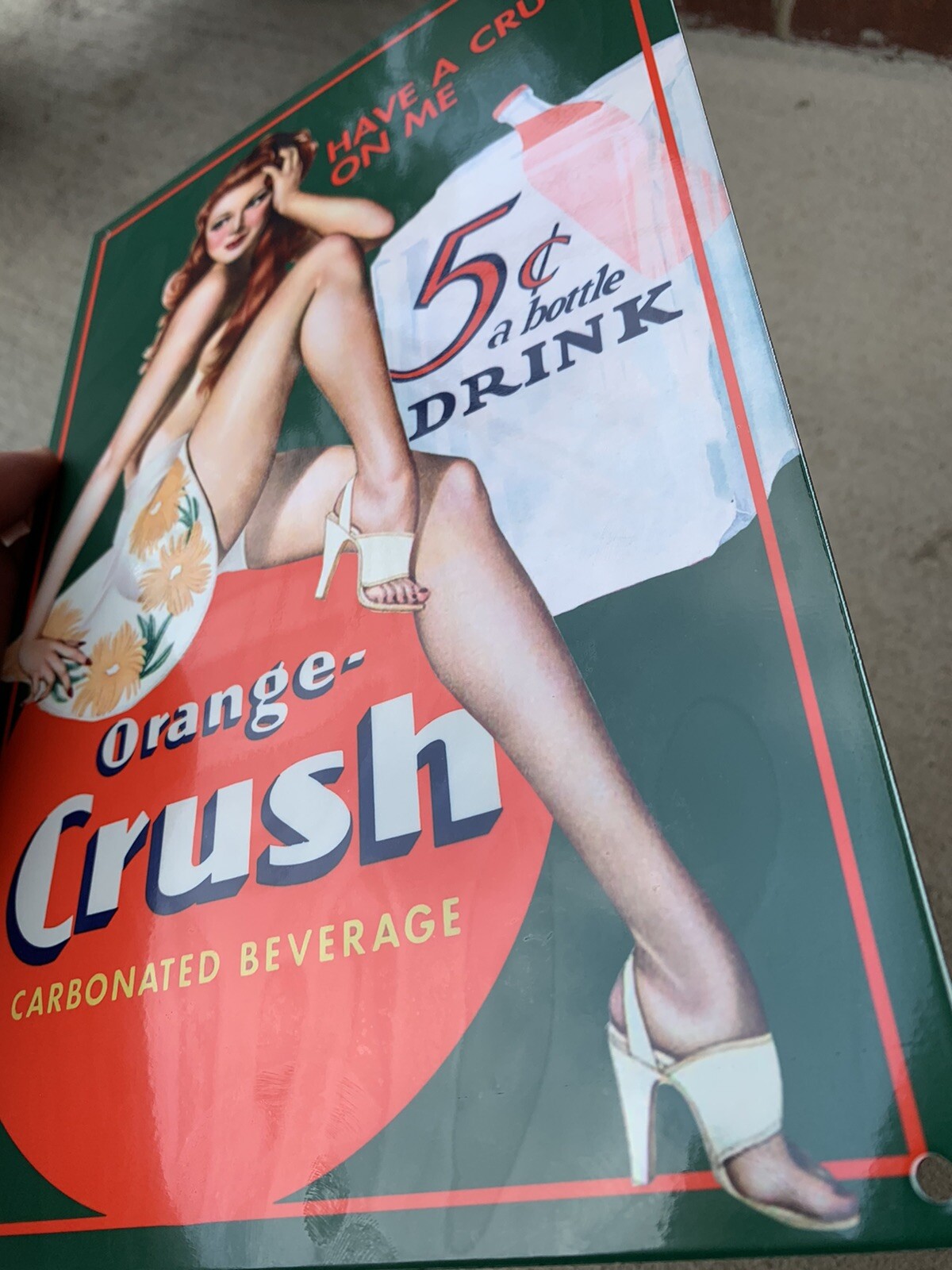 12in Orange Crush Heavy Steel Vintage Style Metal Sign Soda Pop