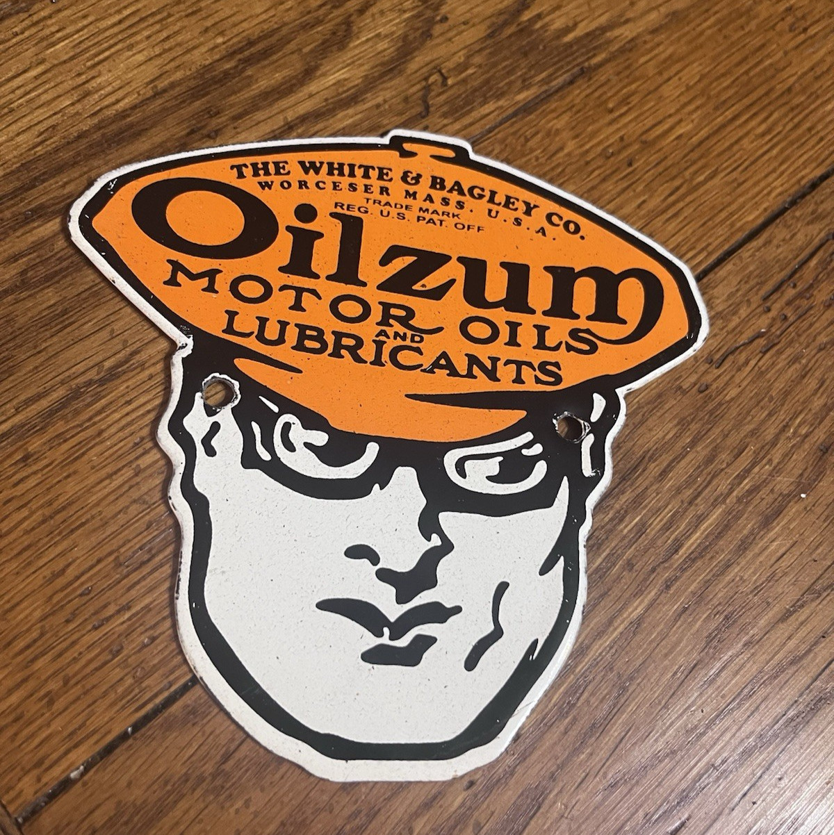 NICE PORCELAIN OILZUM MOTOR OILS AND LUBRICANTS HEAD SIGN
