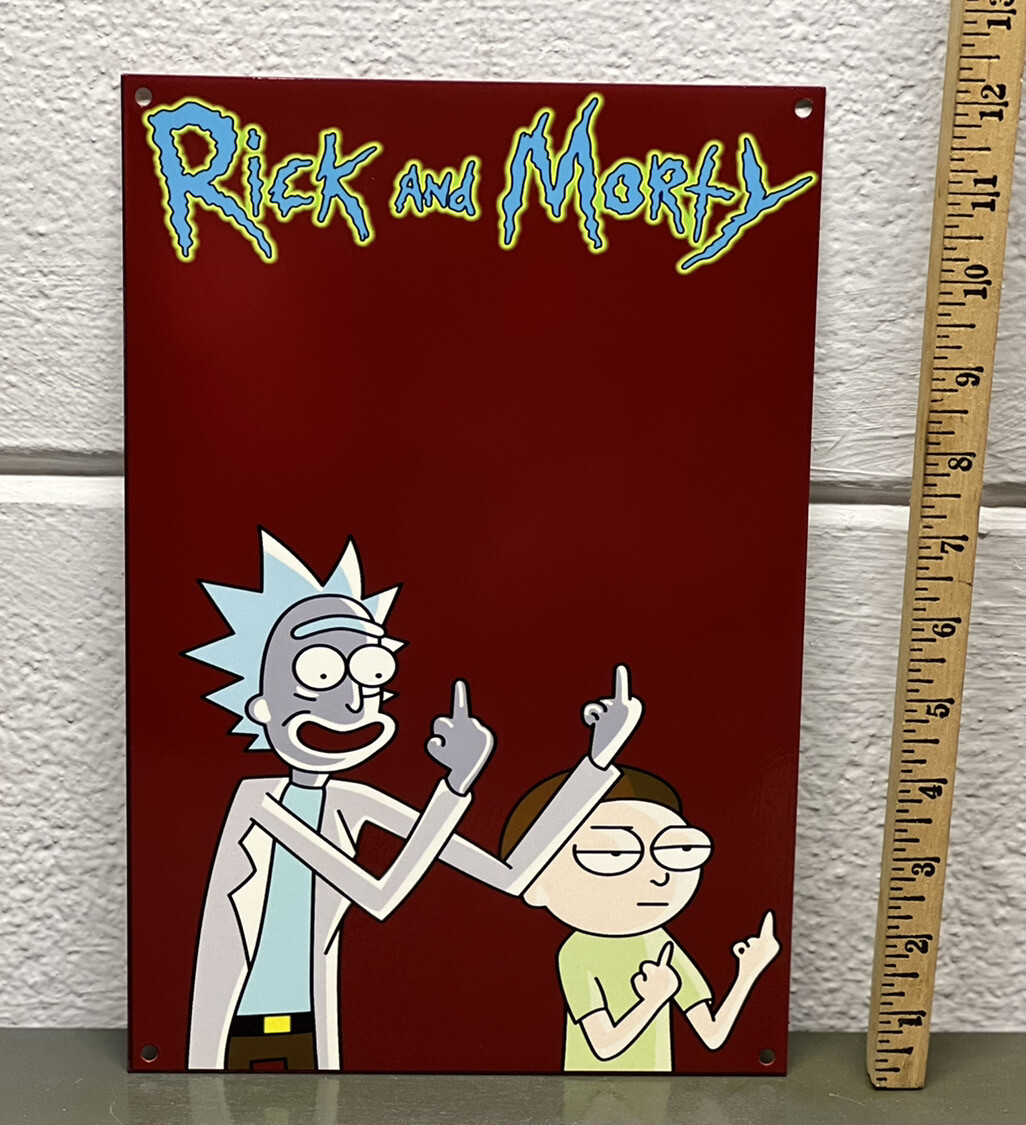 Rick And Morty Metal Sign Cartoon Comics Funny Science Animation Zodiac Gas Oil