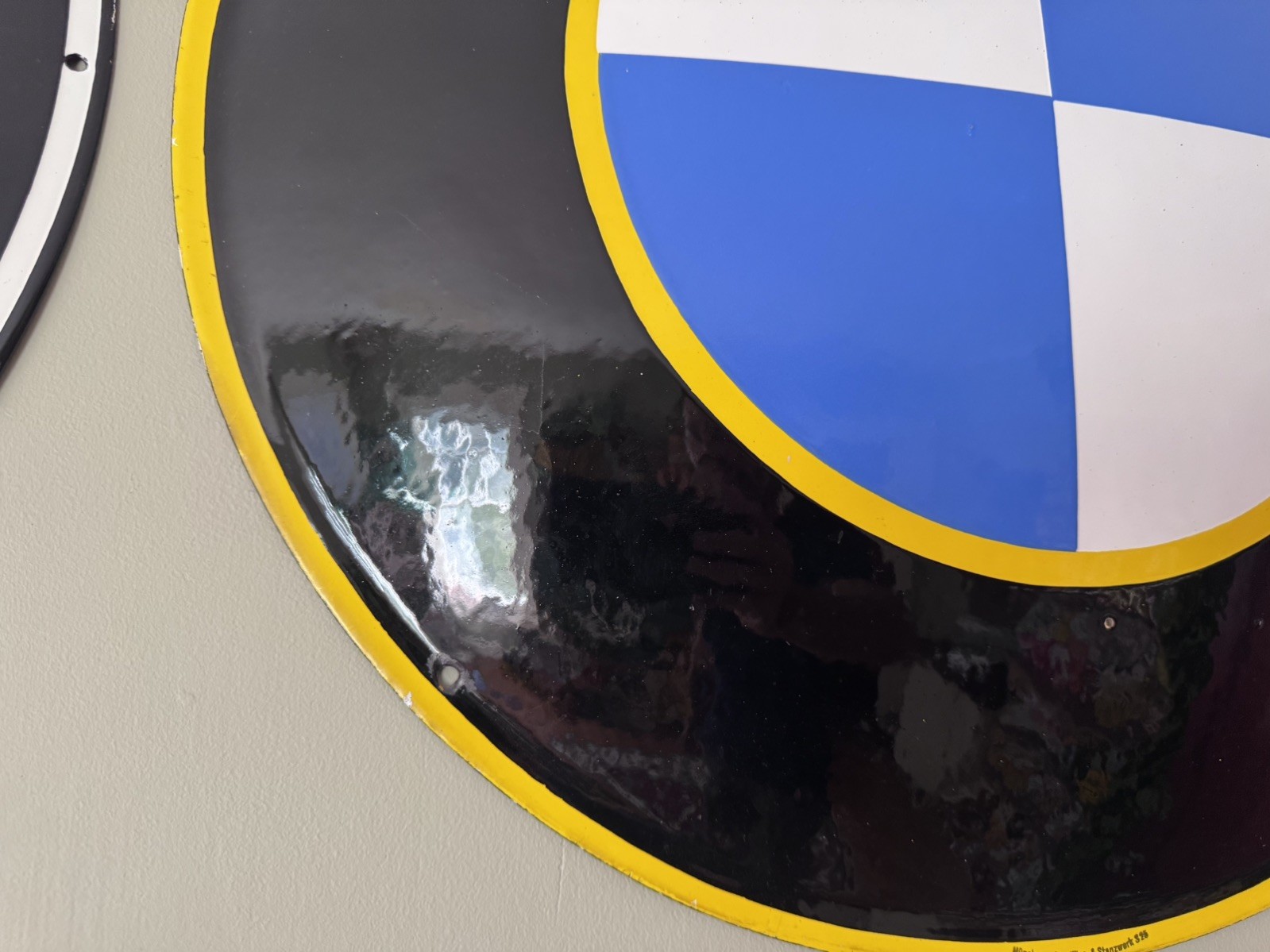 Original BMW Motorcycle Dealership Porcelain Sign Convex TAC Authenticated