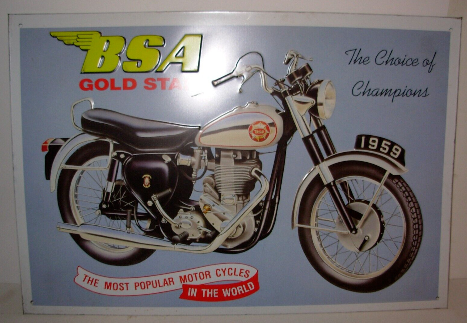 BSA GOLD STAR MOTORCYCLE TIN METAL SIGN