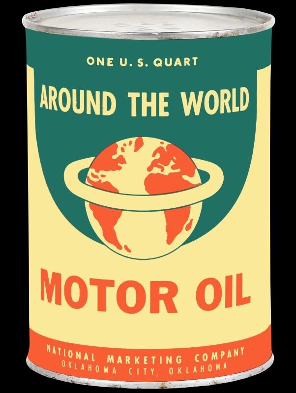 Around the World Motor Oil of Oklahoma City NEW METAL SIGN: 9 x 12″ – Free Ship.