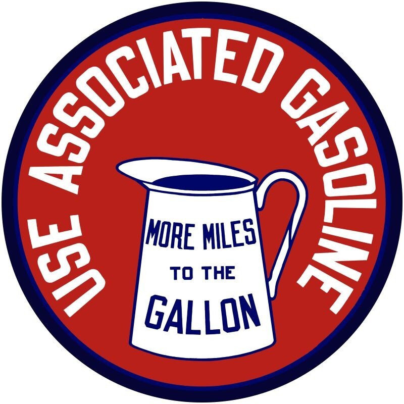 Use Associated Gasoline, More MPG NEW Sign 40″ Dia. Round USA STEEL 17 Lbs