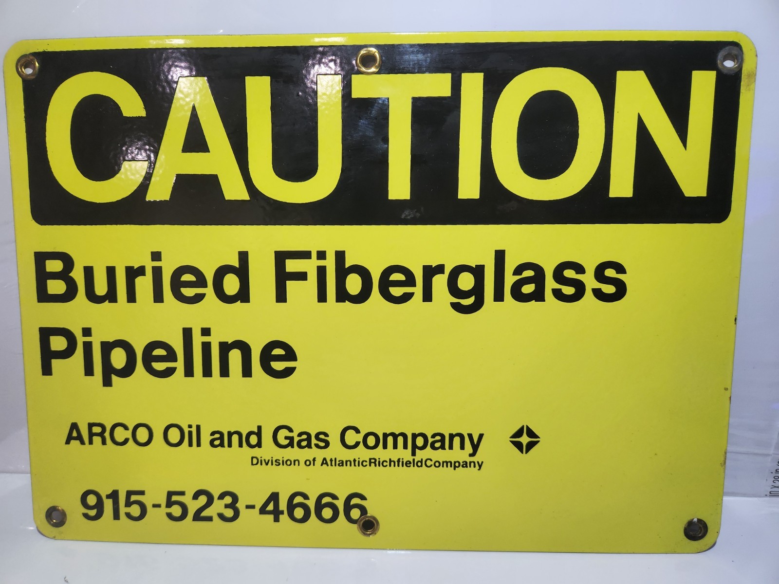 Vintage Porcelain Oil Field Sign – ARCO Oil & Gas Co/NOS/AtlanticRichfield