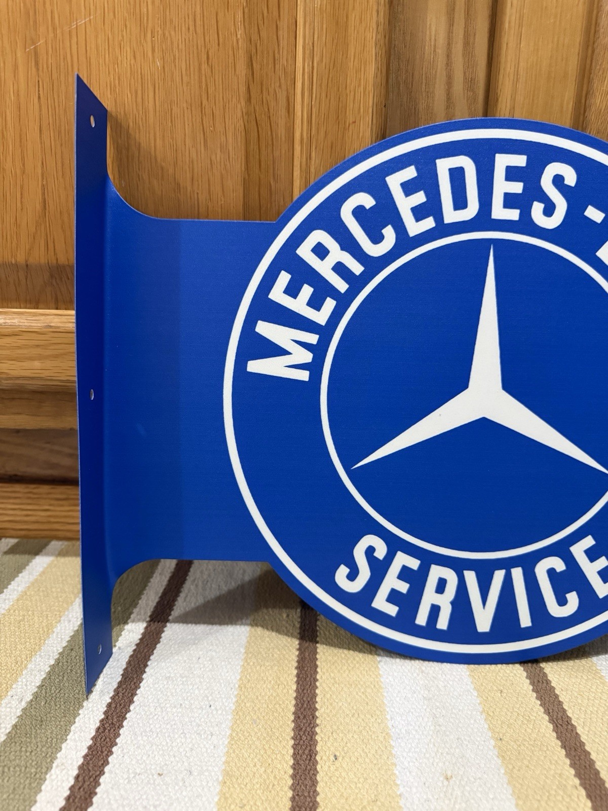 Mercedes Benz Service Flange Sign AMG Double Sided Vintage Style Wall Decor