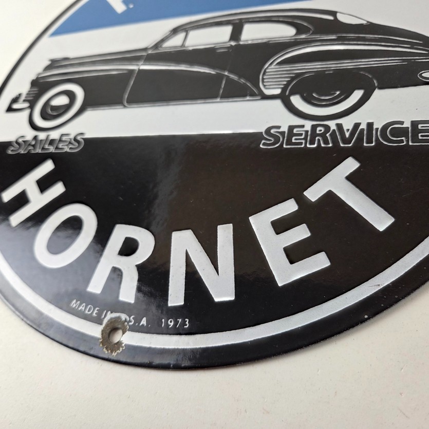 Vintage Hudson Automobiles Sign – Hornet Gas Service Station Porcelain Sign