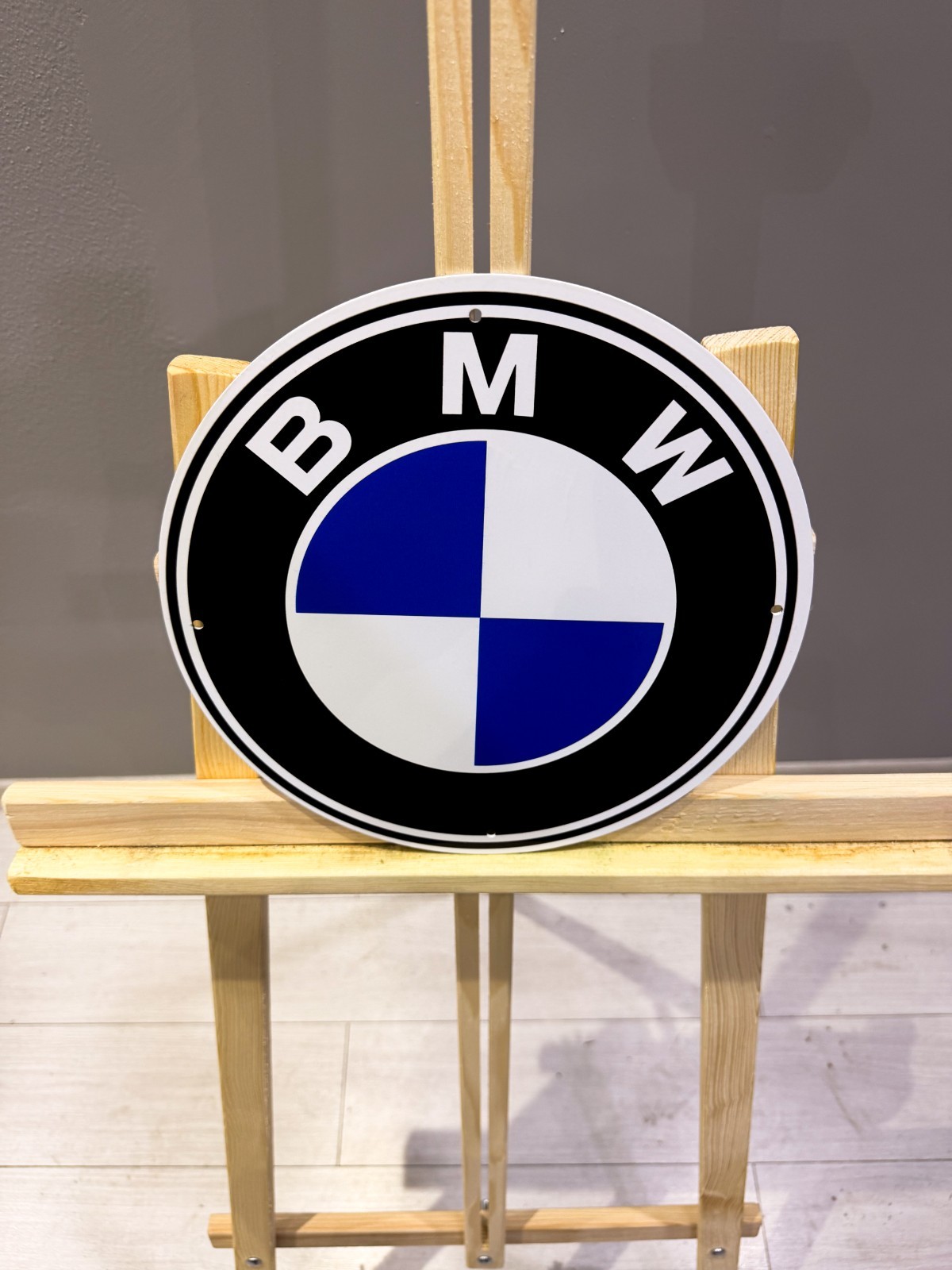 BMW White Ring Round Logo Heavy Metal Sign – Classic Garage Sign – 30 cm (11.8”)