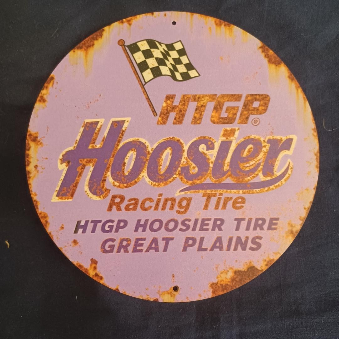 Hoosier 8″ Round Metal Sign Wall Art Man Cave Garage Bar Gas Station Auto Oil