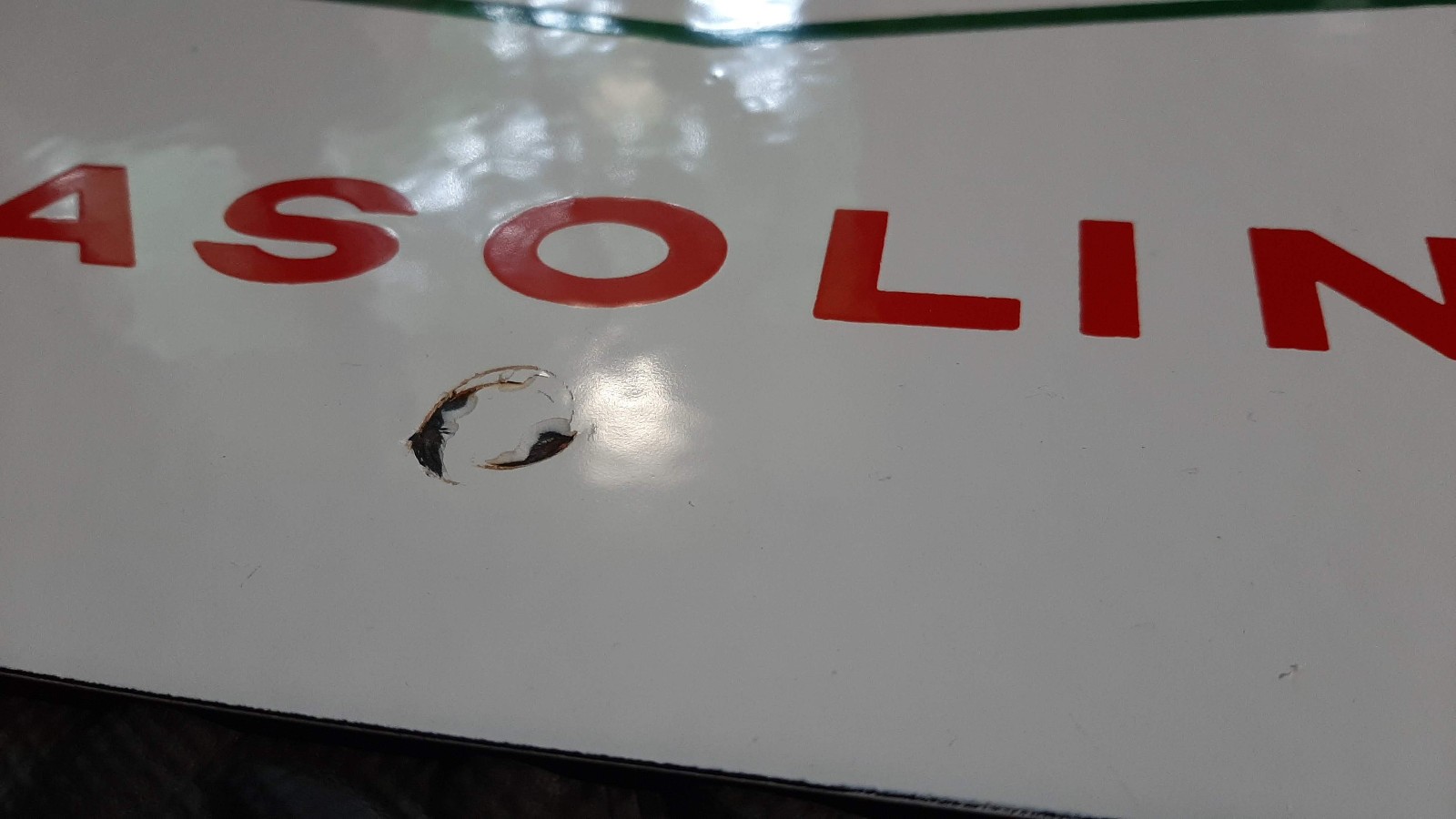 100% ORIGINAL PORCELAIN SINCLAIR DINO PUMP PLATE GAS STATION SIGN NO REPOPS EVER