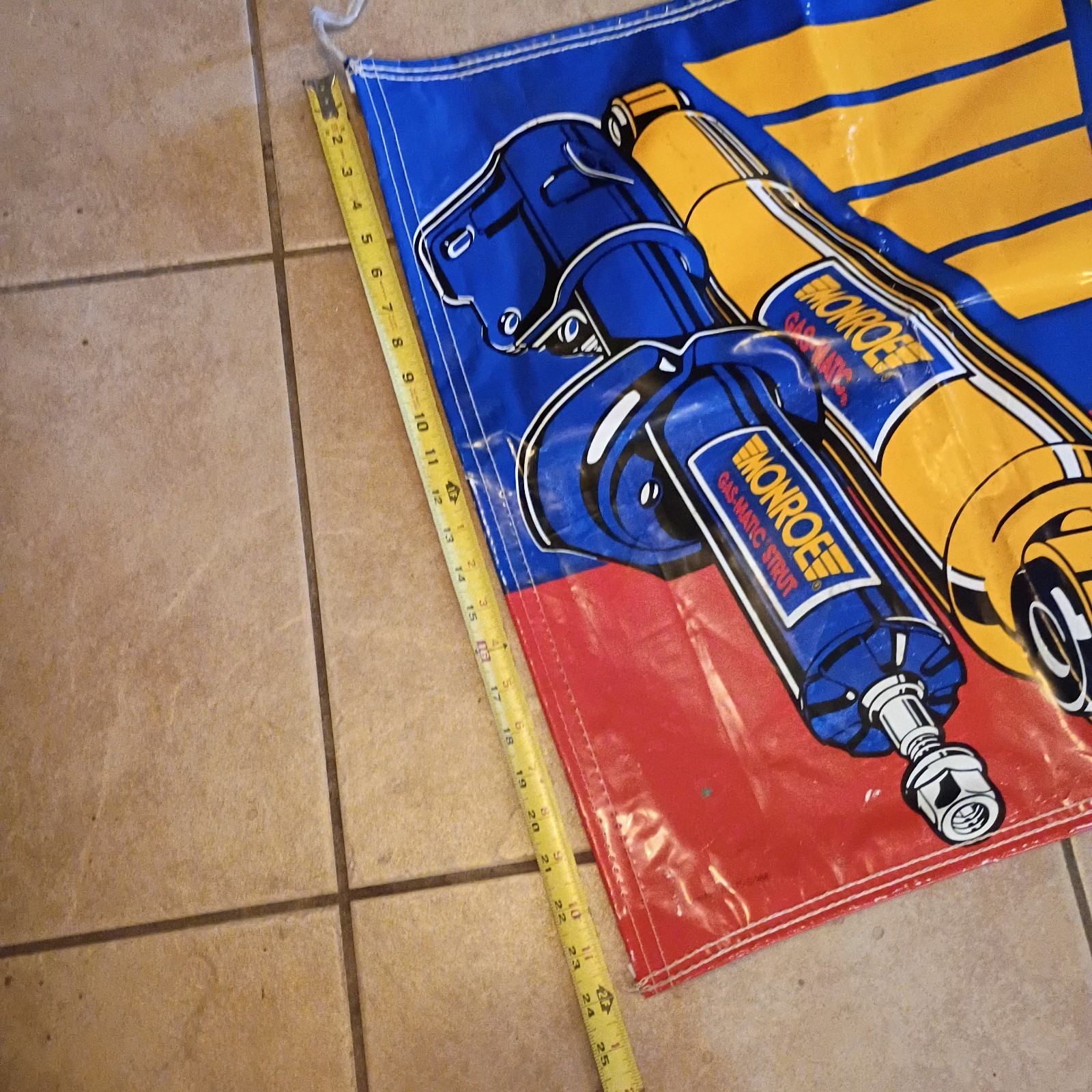 Vtg MONROE SHOCK & STRUTS Advertising Automotive Shop Garage Store Banner Large
