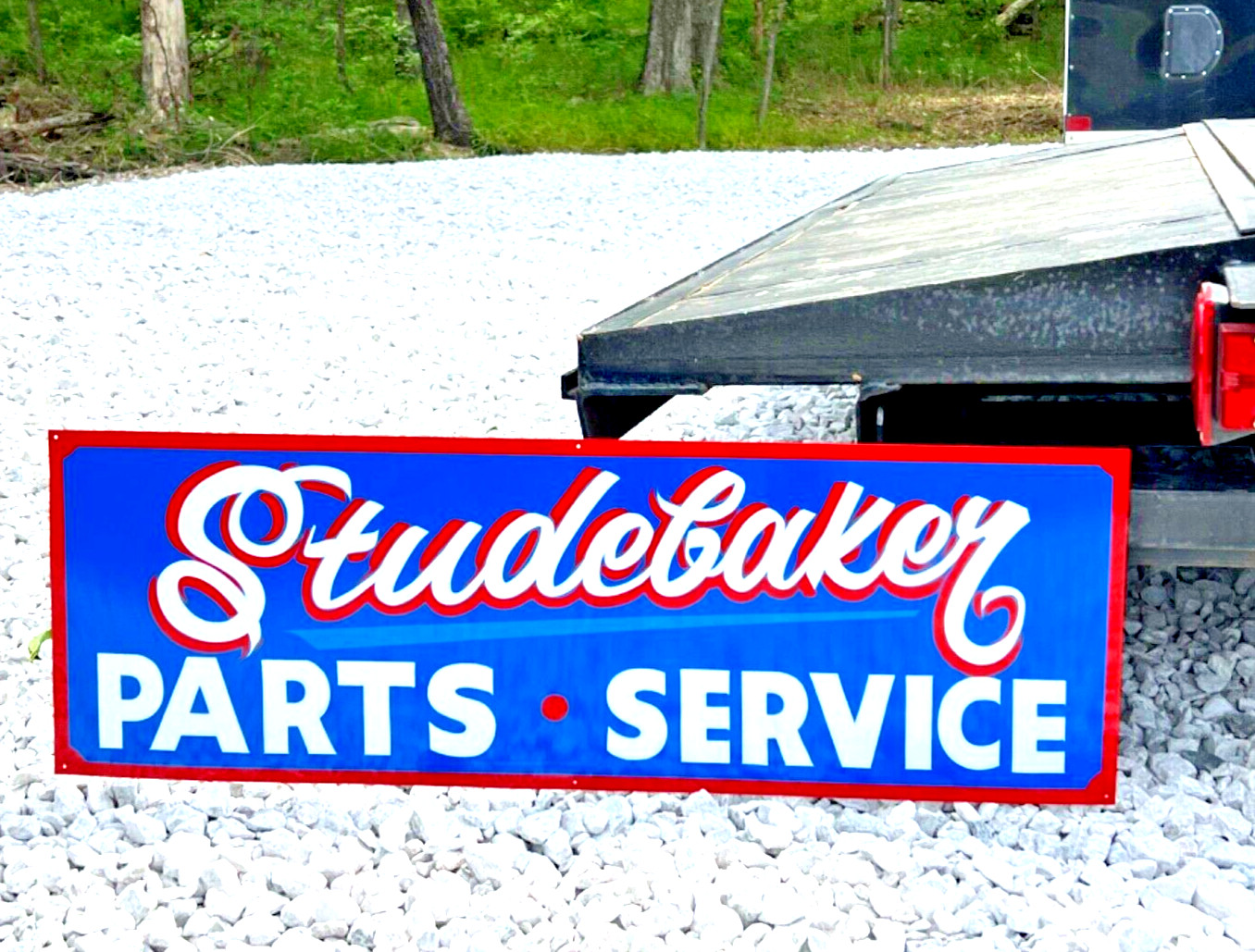 36″ Hand Painted Vintage Metal STUDEBAKER Parts Service Gas Oil Dealership Sign