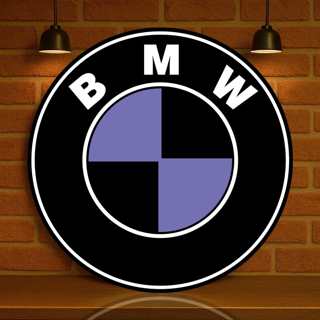 1953 BMW Black & Purple Crest – Rare Vintage Heavy Metal Sign – 19.7″ (50cm)