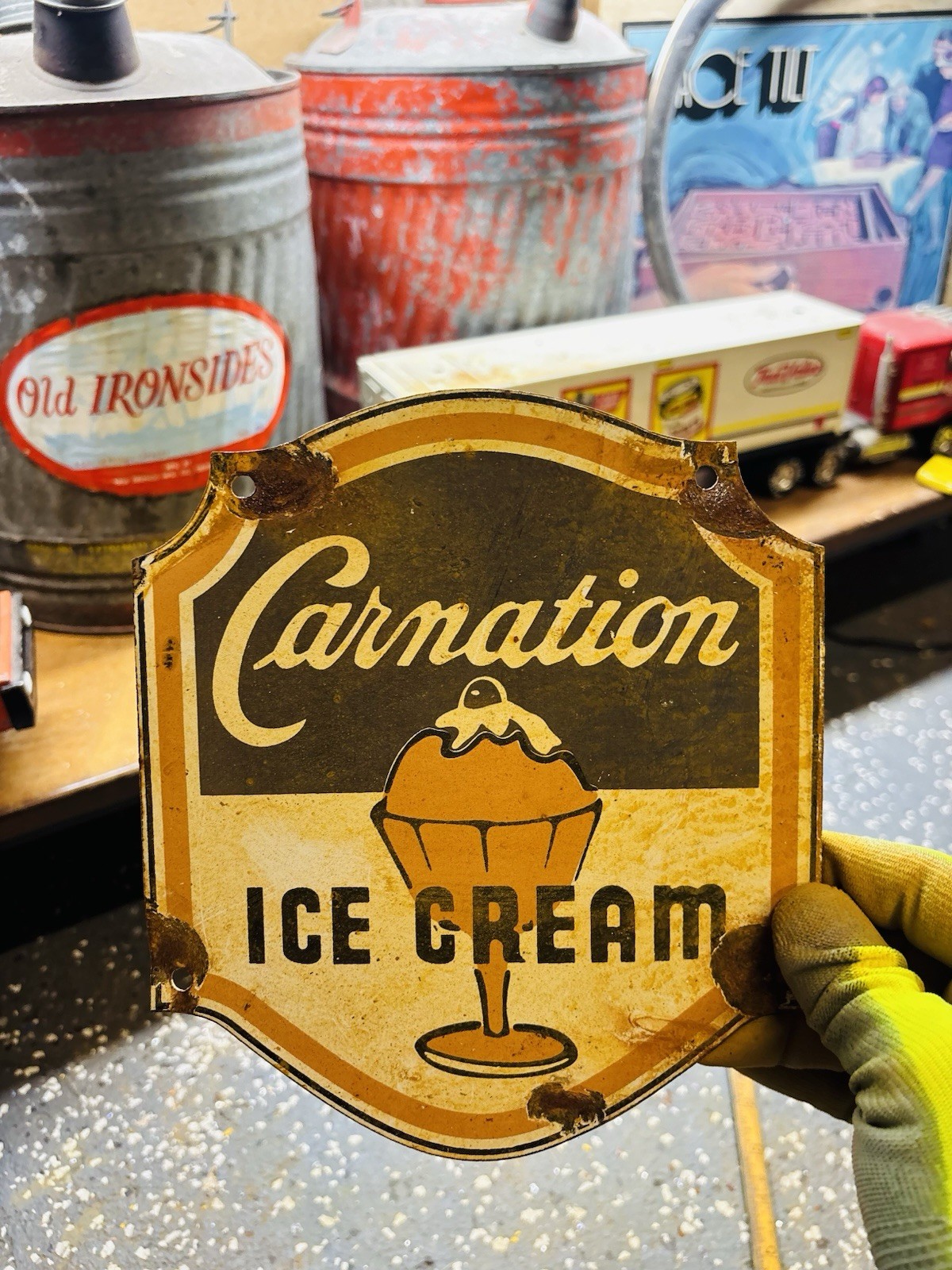 Carmation Ice Cream Porcelain Advertising Sign