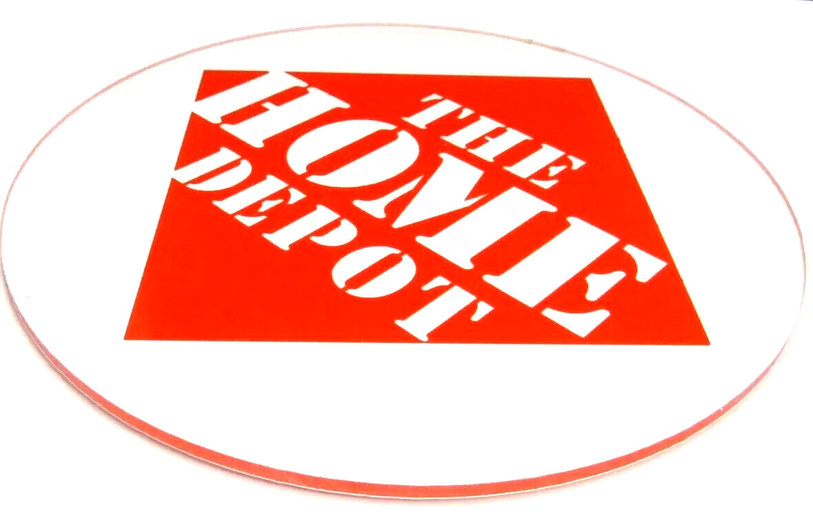 🔨 HOME DEPOT Store Advertisement Sign CLEAR Round Plexiglass Sign 10″ #CB