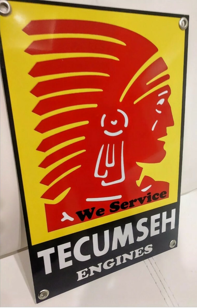 Tecumseh Engine Repair shop sign Gas Oil Garage
