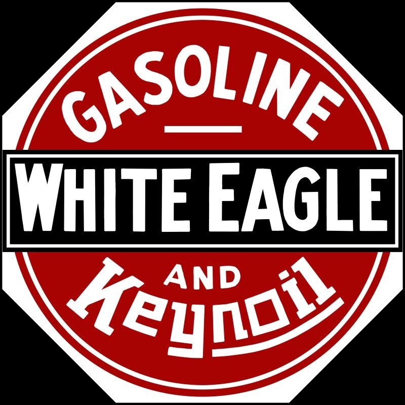 White Eagle Gasoline & Keynoil DIECUT NEW 28″ Wide Sign USA STEEL XL Size 7 lbs