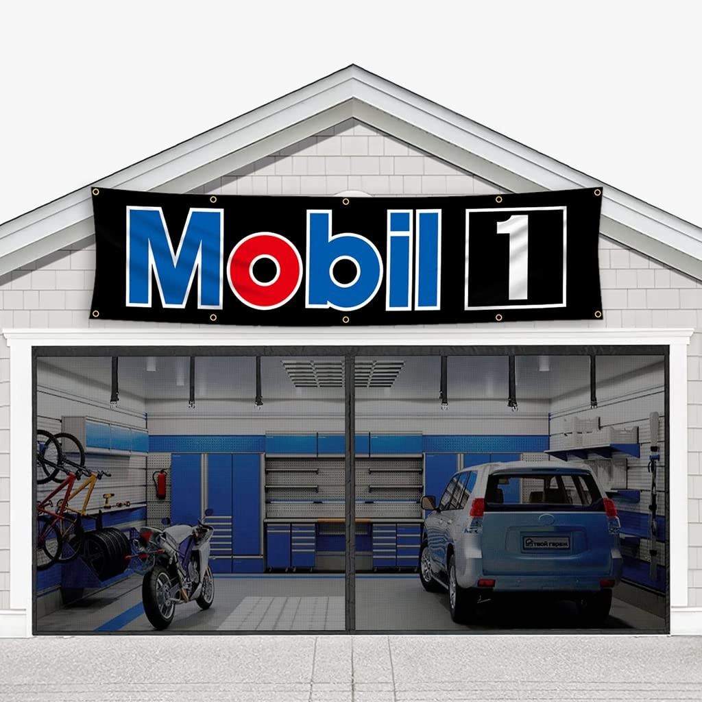 2x8ft Mobil 1 Oil Racing Garage Room Decor Car Flag Banner Sign