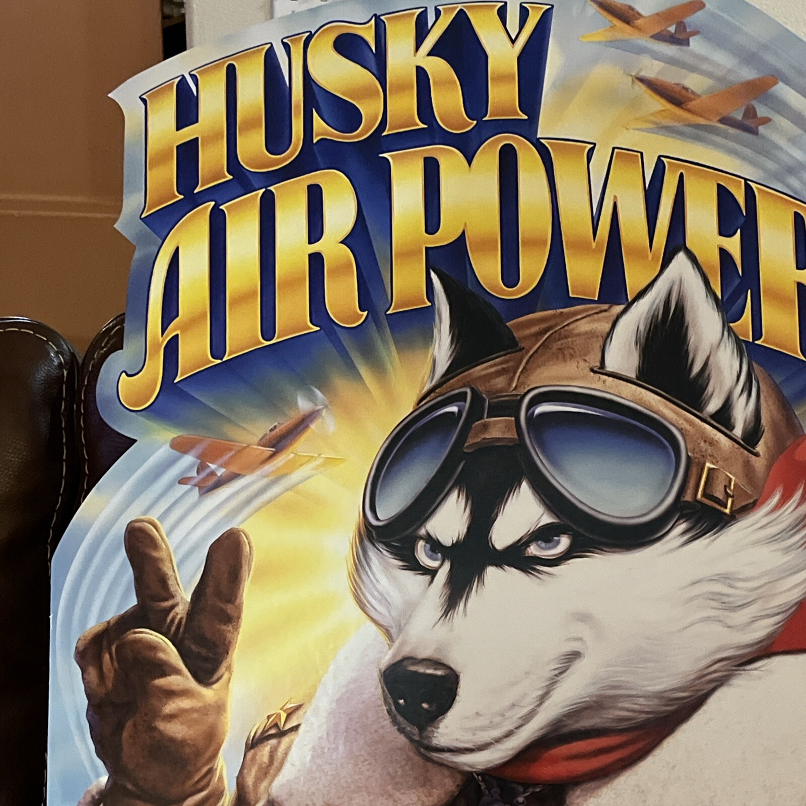 Vintage Chainsaw Sign Husqvarna HUSKY AIR POWER Cardboard Cutout NEW