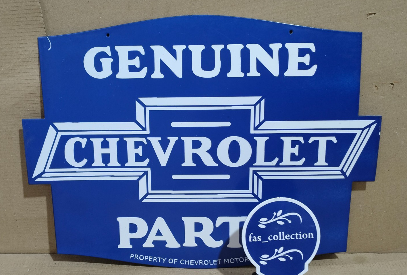 Chevrolet Genuine Parts Porcelain Enamel Sign 24x 18 Inches 2 Sided