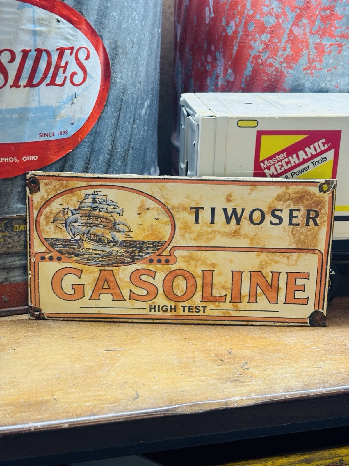 Tiwoser Porcelain Advertising Sign 8 inches