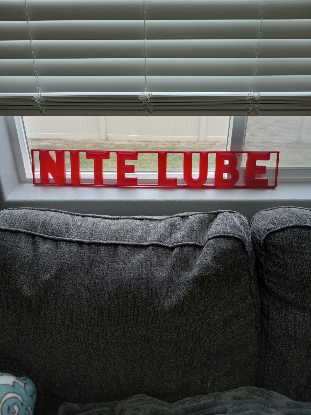 Nitelube Orig Vintage Ad Sign Gas Station Lube Auto Repair Shop 32″ X 5″
