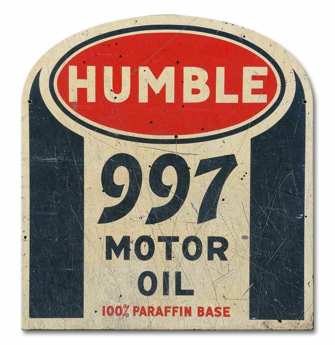 HUMBLE 997 MOTOR OIL 100% PARAFFIN 15″ HEAVY DUTY USA METAL ADVERTISING SIGN