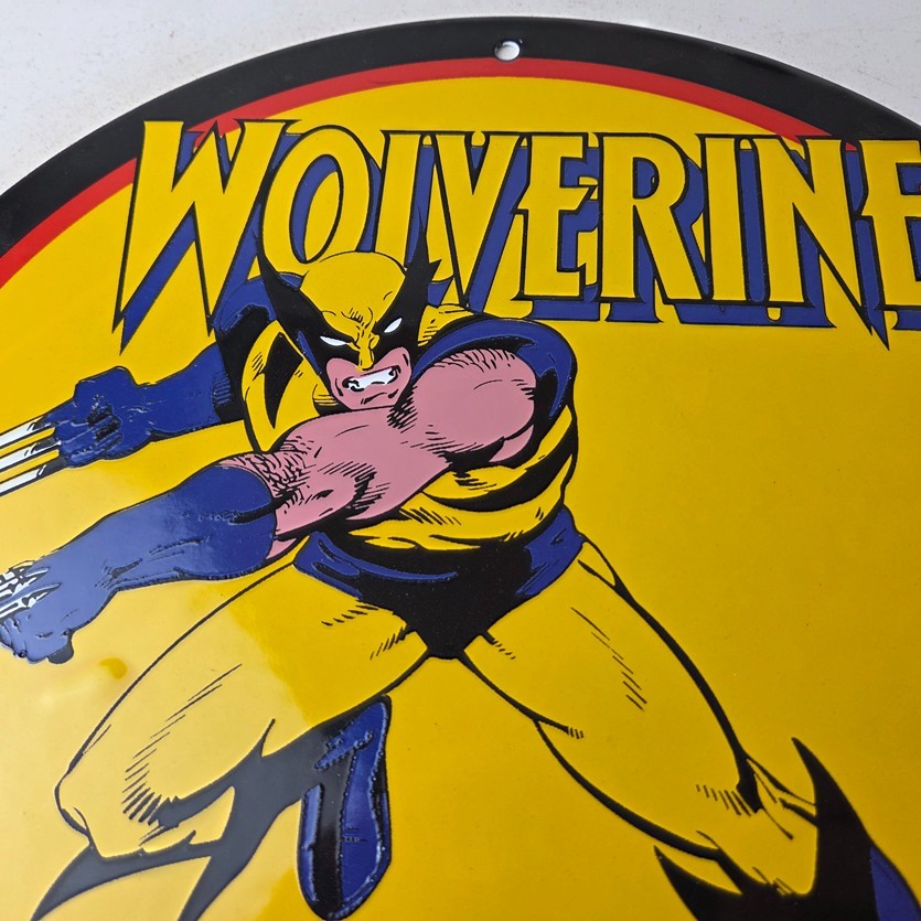 Vintage Conoco Gasoline Porcelain Sign – Wolverine X-Men Comics Gas Pump Sign