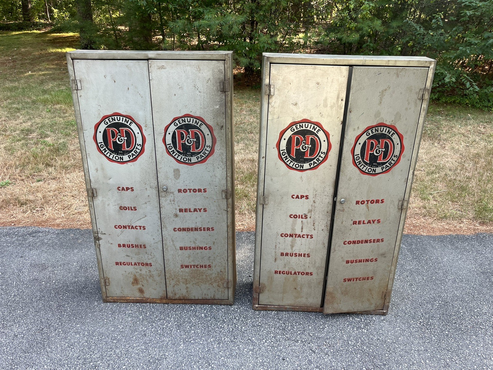 Vintage P&D Ignition Parts Automotive Cabinets