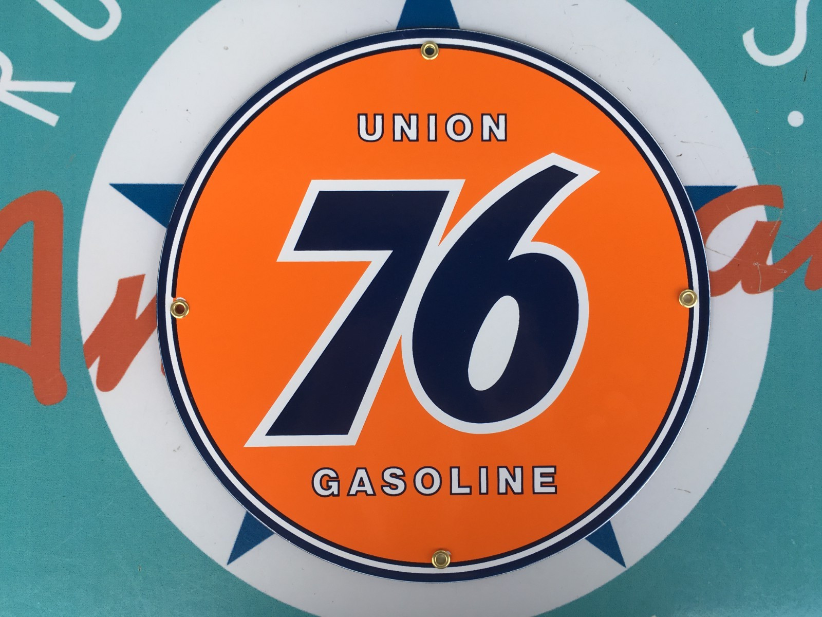 UNION 76 GASOLINE top QUALITY porcelain coated 18 GAUGE steel SIGN