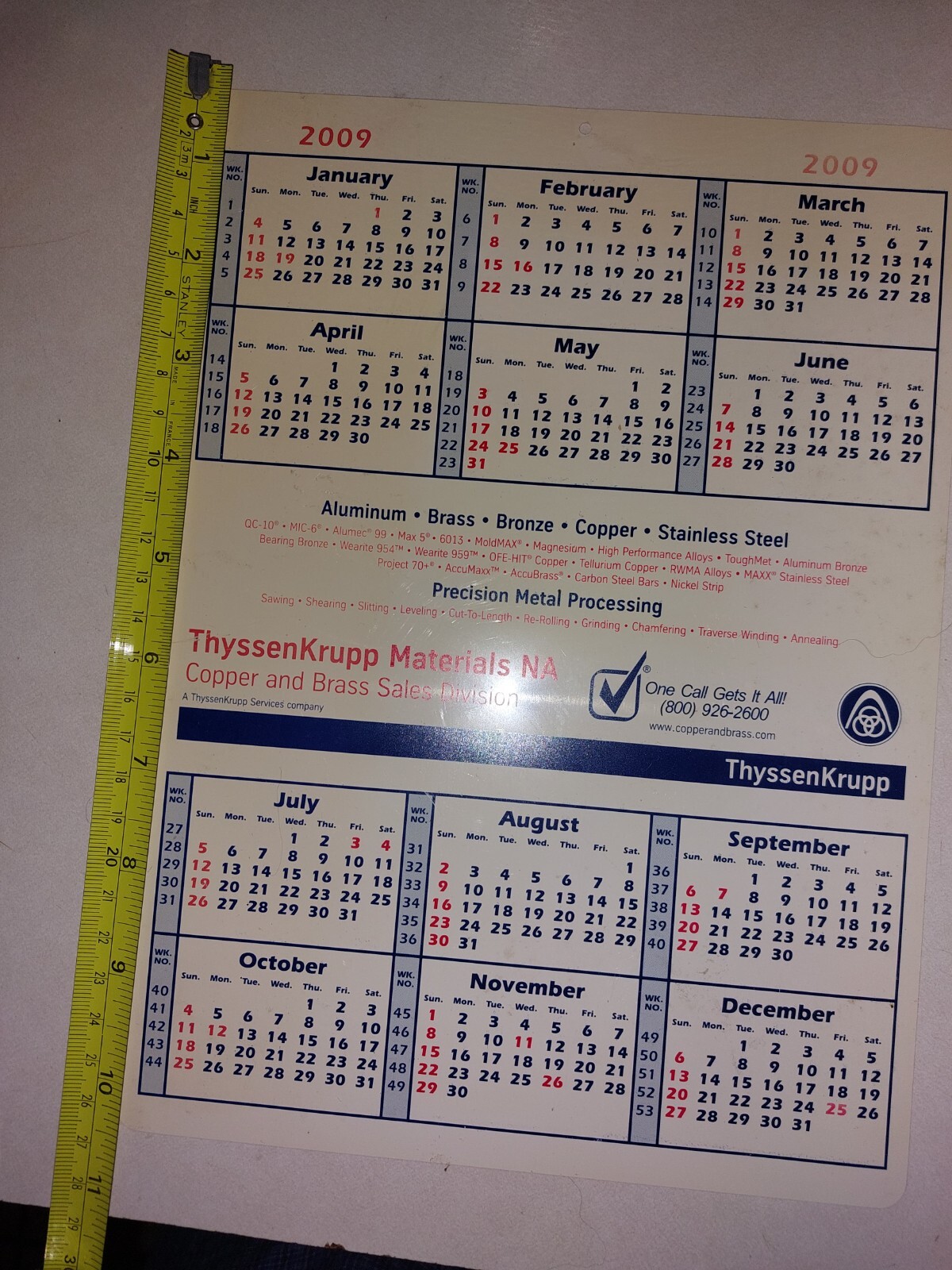 Garage Fractions, Decimals, mullimeter-calendar. Vintage 8″x10″ Plastic Sign.