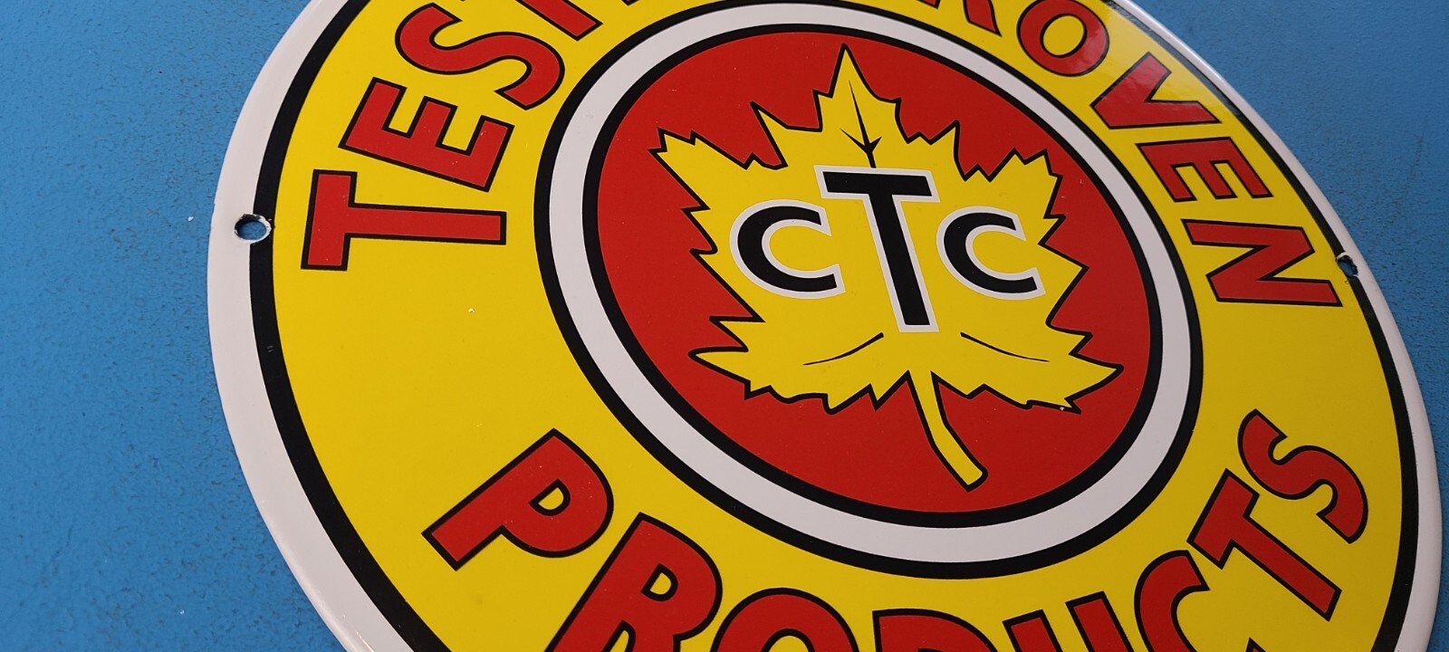 VINTAGE CTC TESTED GASOLINE PORCELAIN GAS MOTOR OIL SERVICE STATION PUMP SIGN