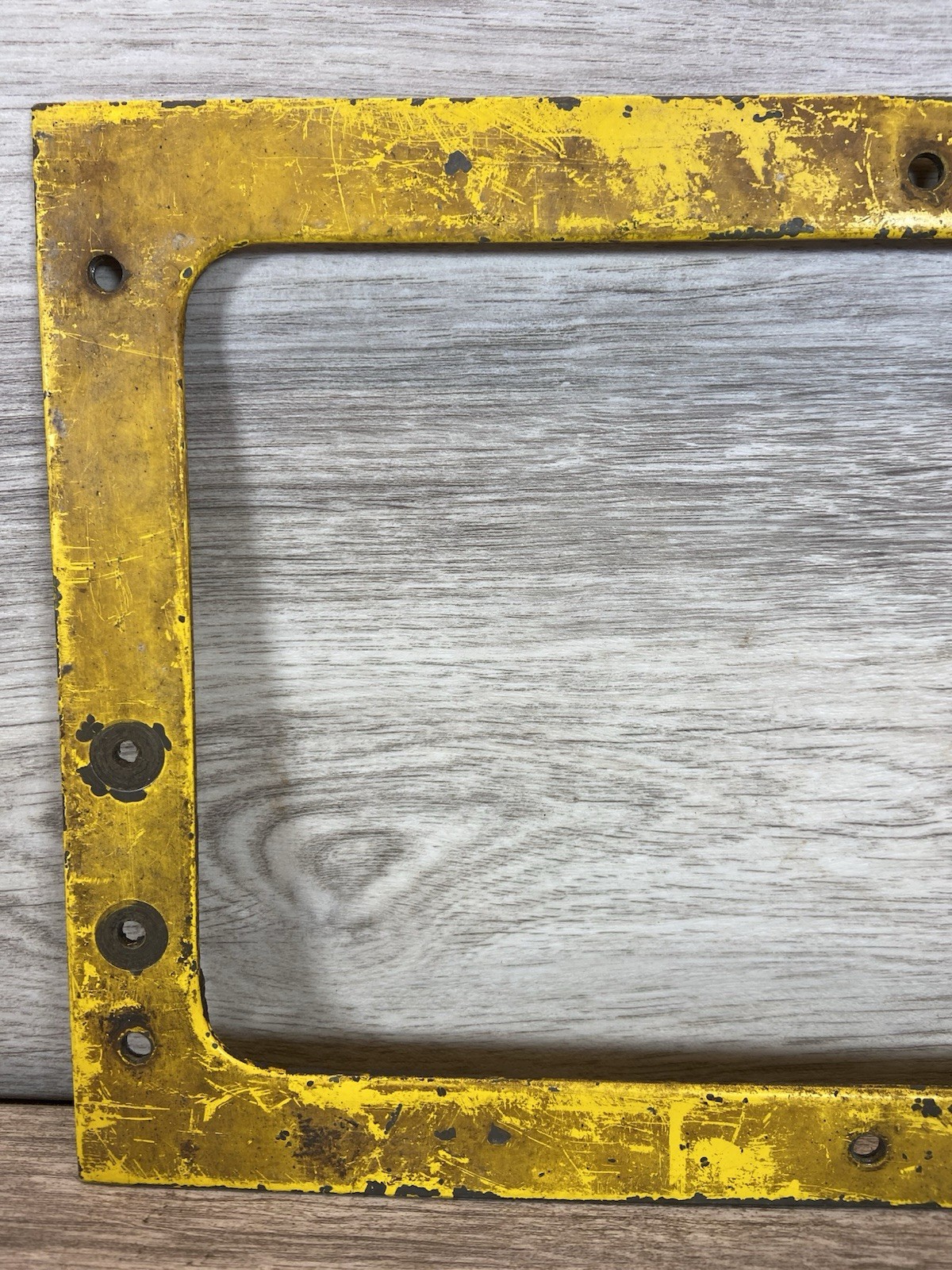 Vintage Industrial Yellow Metal Machine Frame Gas Station Pump Bezel Decor 11×7