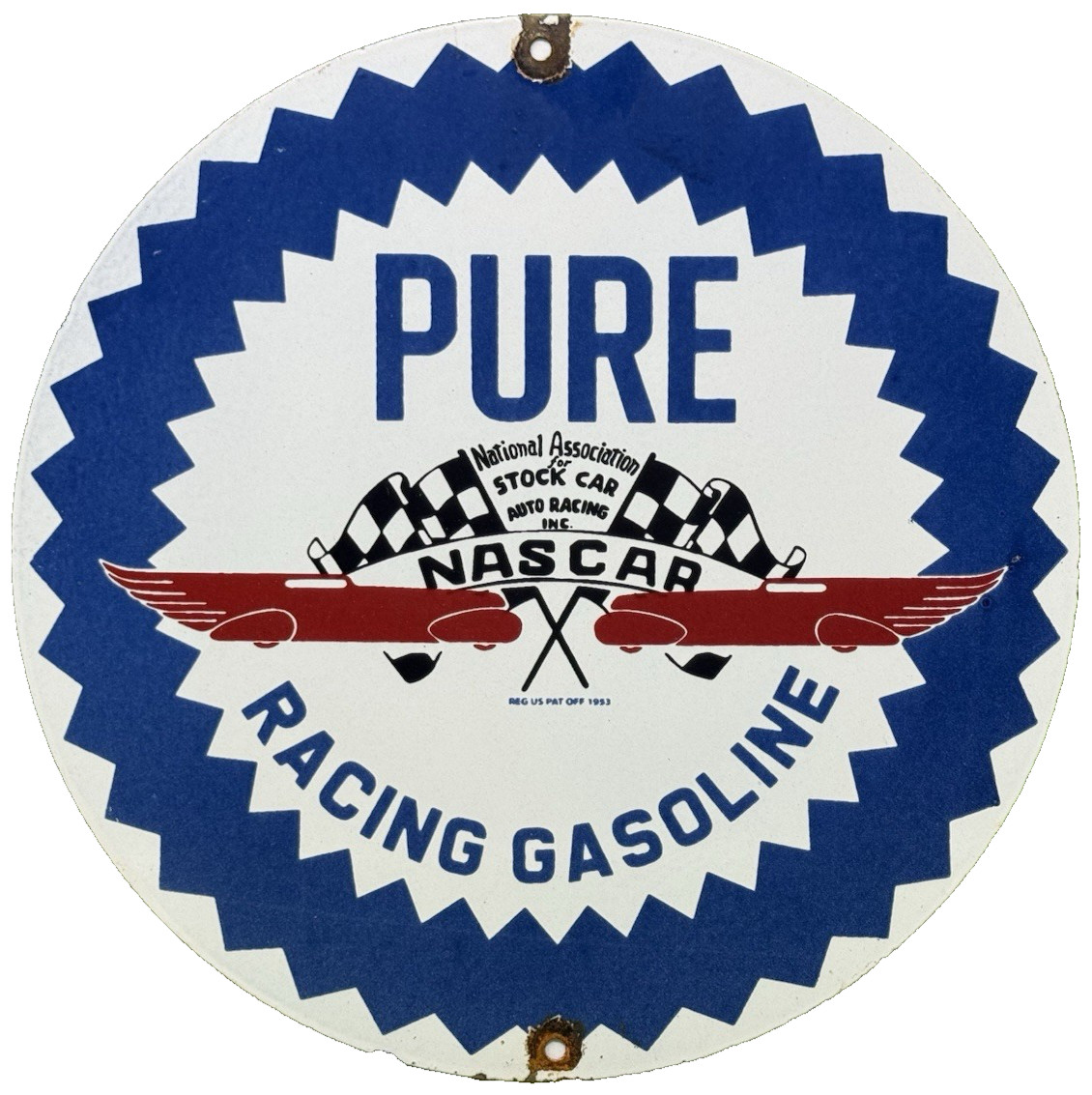 VINTAGE PURE GASOLINE PORCELAIN SIGN GAS STATION PUMP PLATE MOTOR OIL SERVICE