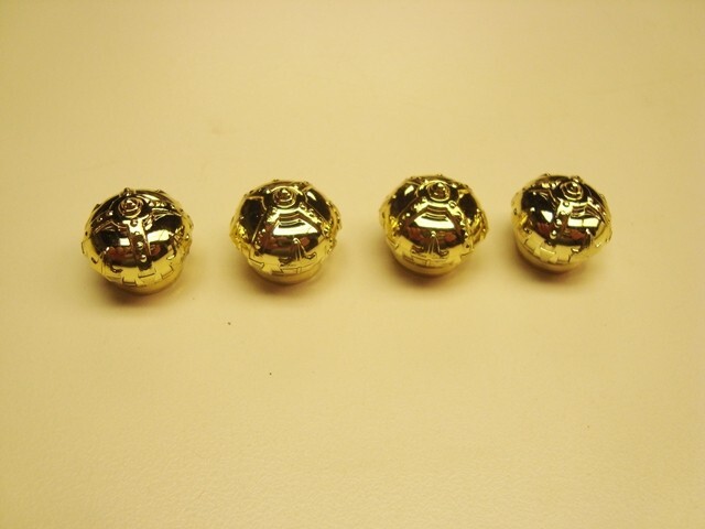 Vintage Standard Oil Gold Crown Gasoline Valve Stem Covers, Set of 4